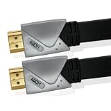 XO Platinum 2m Flat Metal HDMI Cable for XBOX 360, SONY PLAY STATION 3 (PS3), DVD, BLU-RAY, HDTV, LCD, LED, PLASMA *FULL HD 1080p 1.3c Version High-Speed and 10.2GPS* Sound & Visiondi XO