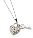 Key To My Heart Silvertone and Rhinestone Necklace