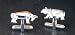 Executive Style Stock Market Bull and Bear Rodium Plated Cufflinks