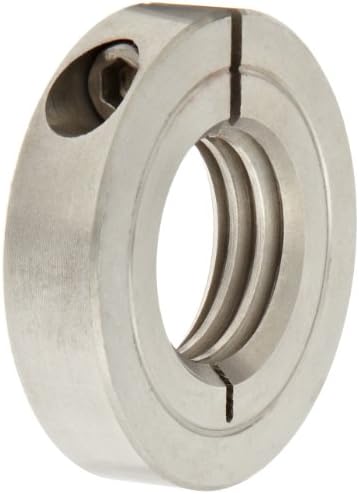 Climax Metal TC-037-16-S Shaft Collar, One Piece, Threaded, Stainless Steel, 3/8-16 Internal Thread, 1-1/16" OD, 5/16" Width, With 6-32 x 3/8 Clamp Screw