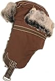 City Hunter Denim Helmet Faux Fur Trooper Bomber Hat