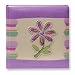 4X6 2-UP 200 POCKET 3-D APPLIQUE STRIPED BI-DIRECTIONAL MEMO ALBUM - STRIPED FLOWER - Photo Album