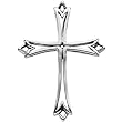 14K White Gold Cross Pendant