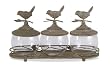 Distressed Glass Jars and Tray with Perched Bird Accents