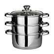 Premier Housewares Set di pentole per cottura a vapore, coperchio in vetro e fondo incapsulato, diametro 22 cm  x 25 cm di altezza