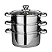 Premier Housewares Stainless Steel Multi Steamer with Glass Lid and Capsule Base, 22 cm Diameter x 25 cm Height