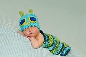 Jastore® Photography Prop Cute Blue Caterpillars Knitted Crochet Costume