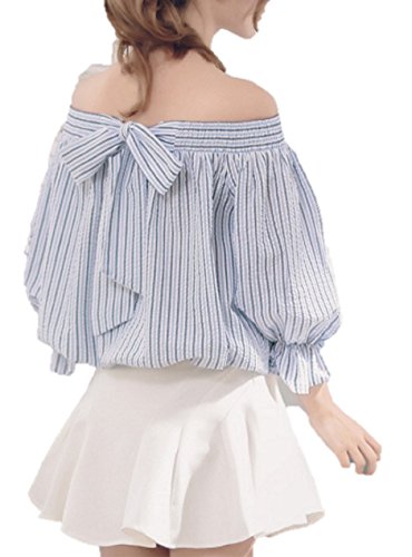 Sta.ANA(サンタ・アナ） オフショルトップス、買うしかない!! オフショルダー トップス ボーダー×ストライプ 長袖 ブラウス