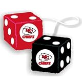 KANSAS CITY CHIEFS NFL 3 CAR FUZZY DICE"