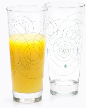 Quench Glassware 2-Pack Twirl Drinking Glasses, Green