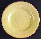 Tag Swirl design Deco Plate 8 1/2 inch diameter Microwave safe dishwasher safe Typically used for salad or small portions . The swirl designs will vary slightly per piece. This is a Salad Plate in the SONOMA YELLOW pattern made by Tag Ltd. It measures 8 1/2" Pattern Description: Ironstone, All Yellow, Brown Rustic Edge.