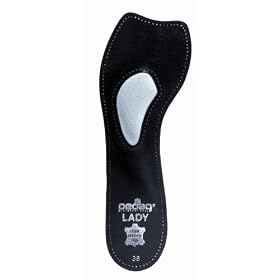 Pedag 2821 Lady 3/4 Ultra Thin Leather Self Adhesive Insole for All Heels, Black