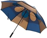 Gustbuster Pro Series 58 Ladies Umbrella Navy/Tan Style 5 Rubber Handle