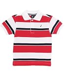 Nautica Striped Pique Polo (Sizes 6M - 24M) - rouge, 12-18mos.