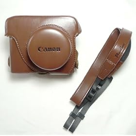 AST New Ever Ready Camera Case Bag For Canon Powershot G1X + Shoulder Strap - Tan