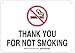 Brady 141937 20" Width x 14" Height B-946 High Performance Viny, Red and Black on White Self-Sticking Sign, Legend "Thank You For Not Smoking" (with Picto)