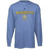NBA adidas Denver Nuggets True Basic Long Sleeve T-shirt - Light Blue (Large)