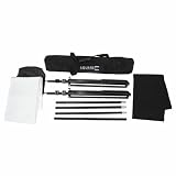 Square Perfect SP2750 Premium Professional Quality Photography Backdrop Stand with White & Black Muslins