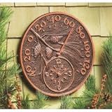 Whitehall Products 01789 Pinecone Thermometer Clock Combo