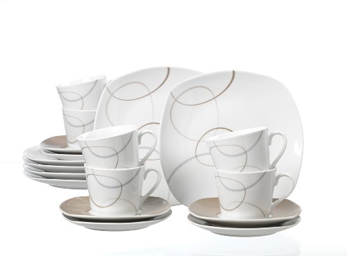 Ritzenhoff & Breker  595192 Kaffeeservice Alina Marron, 18-teilig