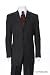 Stylish Three Button Black Pinstripe Mens Suit
