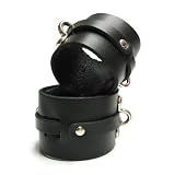 KinkLab Bondage Basics Leather Ankle Cuffs, Black