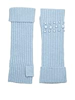 Alice Hannah Calentadores de Brazos Chunky Rib (Azul Claro)