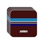 Personal Name Gift - "AMRO" Set of 4 Mini-Mousepad Coasters (blue design)