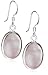 Silver Oval Pink Mother of Pearl Drop Earrings