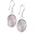 Silver Oval Pink Mother of Pearl Drop Earrings