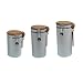 Canister Set of 3 with Bamboo Lids - White