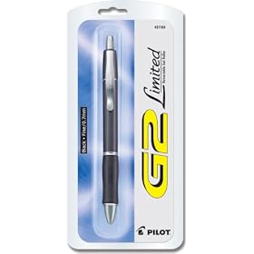 Pilot G2 Limited Fine Point Black Gel Ink Pen, Retractable Gel Roller, Charcoal Metallic Barrel, 31154