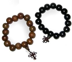 Asian Buddhist Wrist Mala - Pair of Buddha Meditation Prayer Beads - lower quality