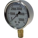 Valley Industries Hydraulic Pressure Gauge - Filled, 5000 PSI