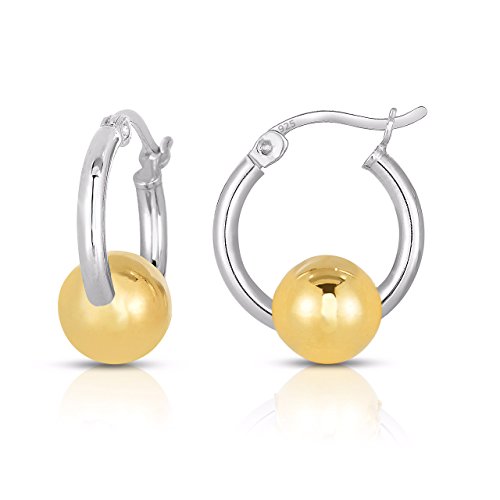 Small Cape Cod Sterling Silver Earrings Platinum Plated with 14k solid Gold Ball - 2 Sizes