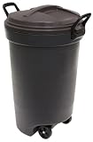 United Solutions Rubbermaid 32-Gallon Wheeled Round Trash Can, Black