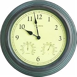 Chaney Instrument 01063 Indoor Outdoor Copper Clock thermometer Hygrometer
