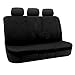 FH Group Full Set Faux Leather Car Seat Covers - Universal Fit, Low Back Front Seat Covers, Airbag Compatible, Split Bench Rear Seat Cover for SUV, Sedan, Black