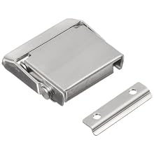 Stainless Steel 304 Spring Loaded Draw Latch, Polished Finish, Non Locking, 1 37/64" Length (Pack of 1)