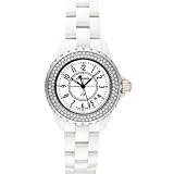Chanel J12 Diamond White Ceramic Ladies Watch H0967 by Chanel