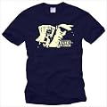 Poker T-Shirt f�r Herren dunkelblau FRANKY Motiv vintage gelb Gr��e S-XXL
