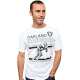NFL Men's Oakland Raiders Vintage Crackle Short Sleeve Crew Tee (Electric White, X-Large)
