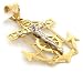 10K Two-Tone Gold Jesus Crucifix Cross Anchor Charm