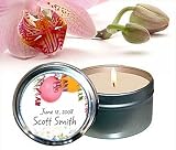Baby Keepsake: Festive Streamers And Ballons Personalized Travel Candle Favors - Unas (Set of 24)