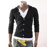 Herrenbekleidung V-NECK lang?rmeliges Kapuzenshirt