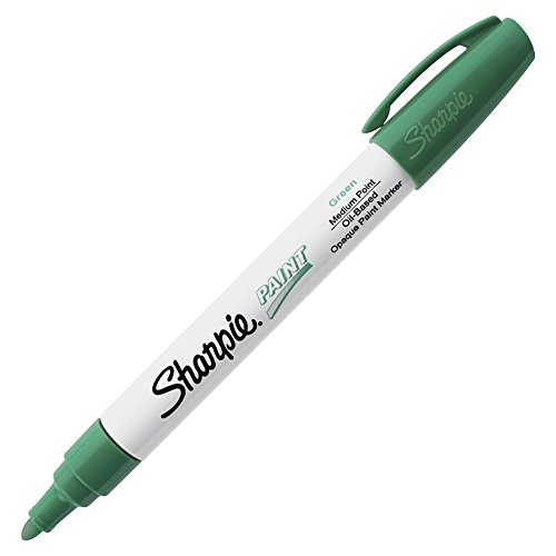 Sharpie Paint Marker Pen Oil Base Medium Point, Green Box of 12