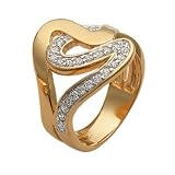 Ladies 18K Gold Plated Clear Cubic Zirconia Luxury Stylized Snake Band Ring
