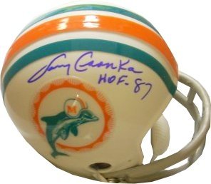 Larry Csonka Autographed/Hand Signed Miami Dolphins 2bar Throwback Mini Helmet HOF87