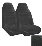 Set of 2 Universal Fit High Back Regal Pattern Front Bucket Seat Cover - Charcoal