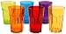 Assorted Colorful Tumbler Bistro Glasses, 5.5"H Set of 6 - 1 of Each Color